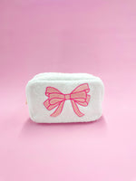 Load image into Gallery viewer, Pink Bow Teddy Cosmetic Zipper Bag - Large
